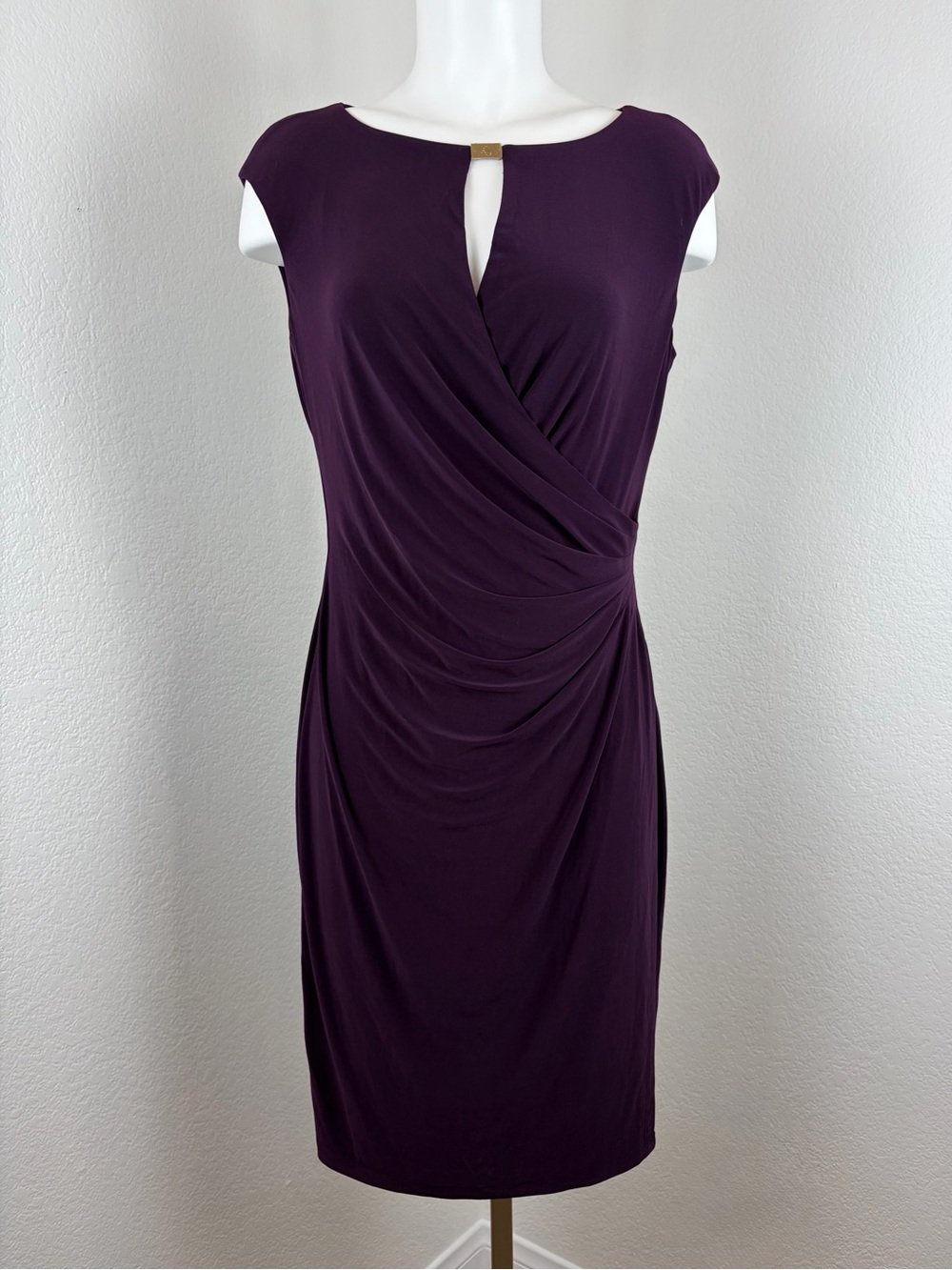 Lauren Ralph Lauren Elkana Raisin Purple Cocktail Dress